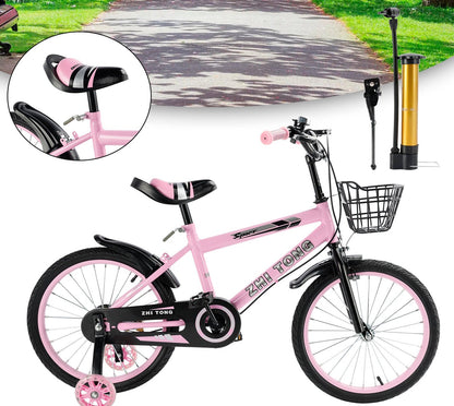 16 inch Kids Bike Girls age Adjustable Seat w/ Auxiliary Wheels
