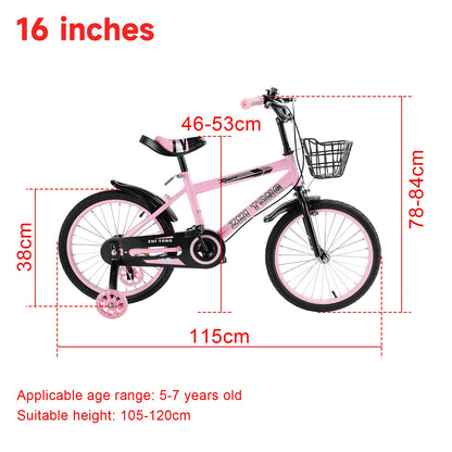 16 inch Kids Bike Girls age Adjustable Seat w/ Auxiliary Wheels
