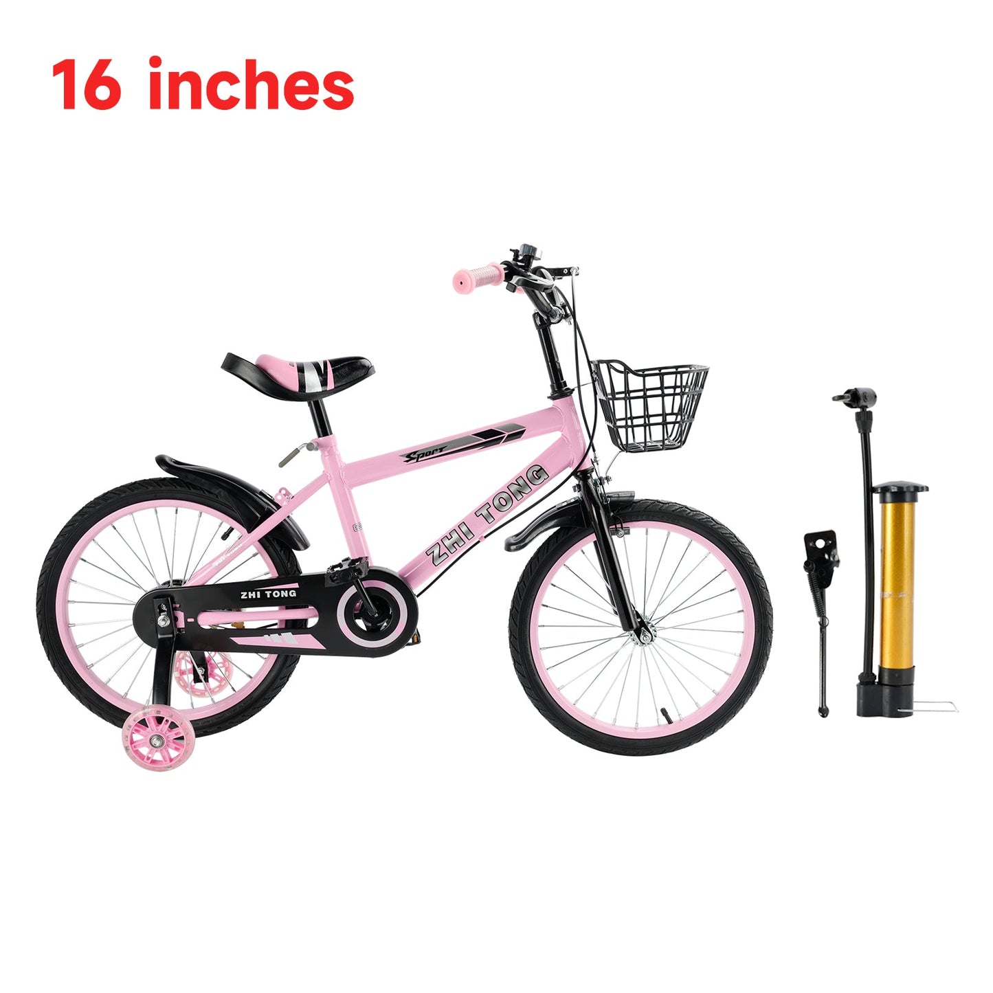 16 inch Kids Bike Adjustable Seat Girls  w/ Auxiliary Wheels