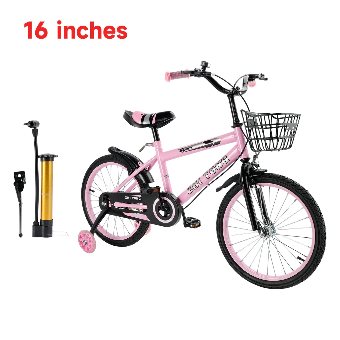 16 inch Kids Bike Adjustable Seat Girls  w/ Auxiliary Wheels