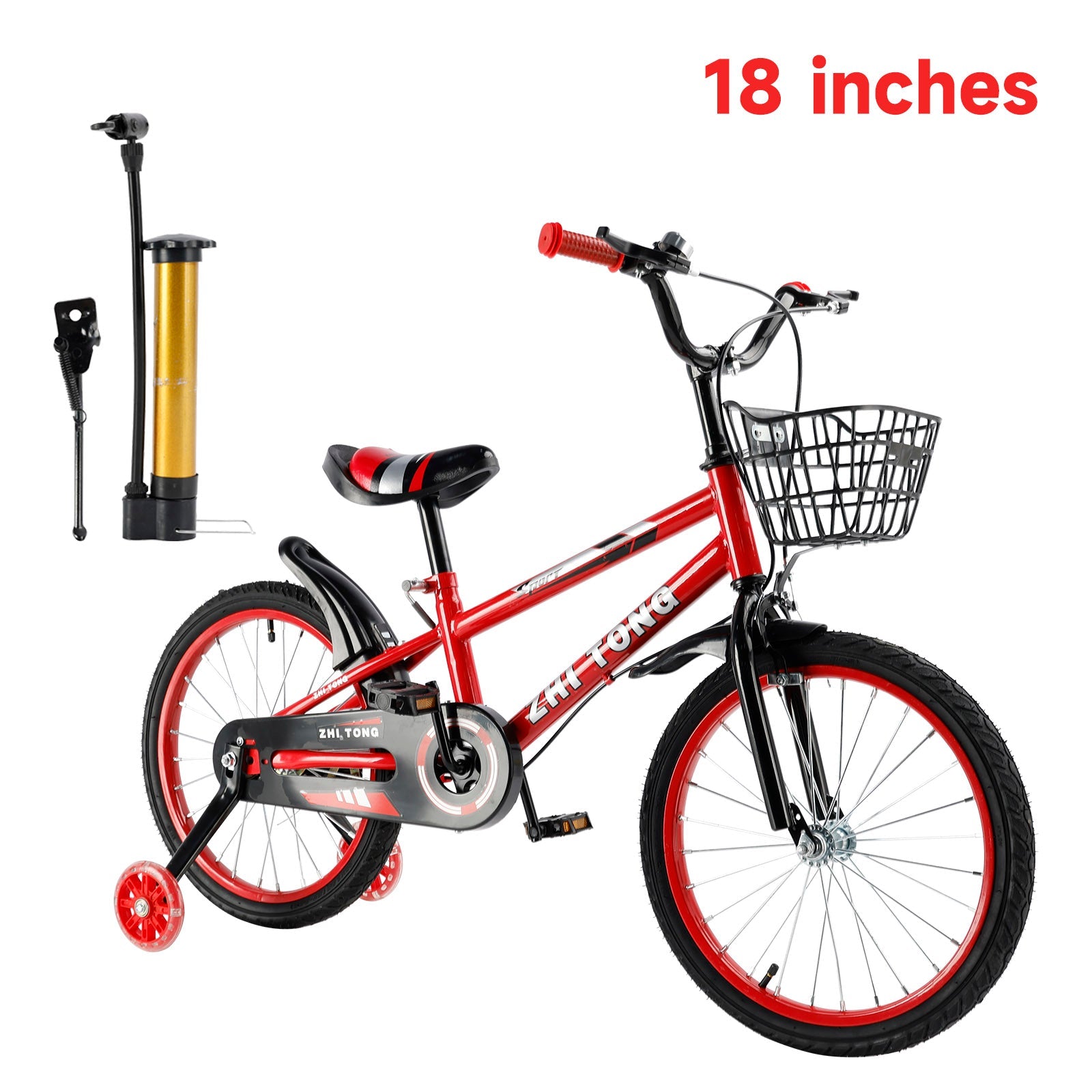 18 inches Durable Children's Bicycle with Safety Brakes & Flash Wheels