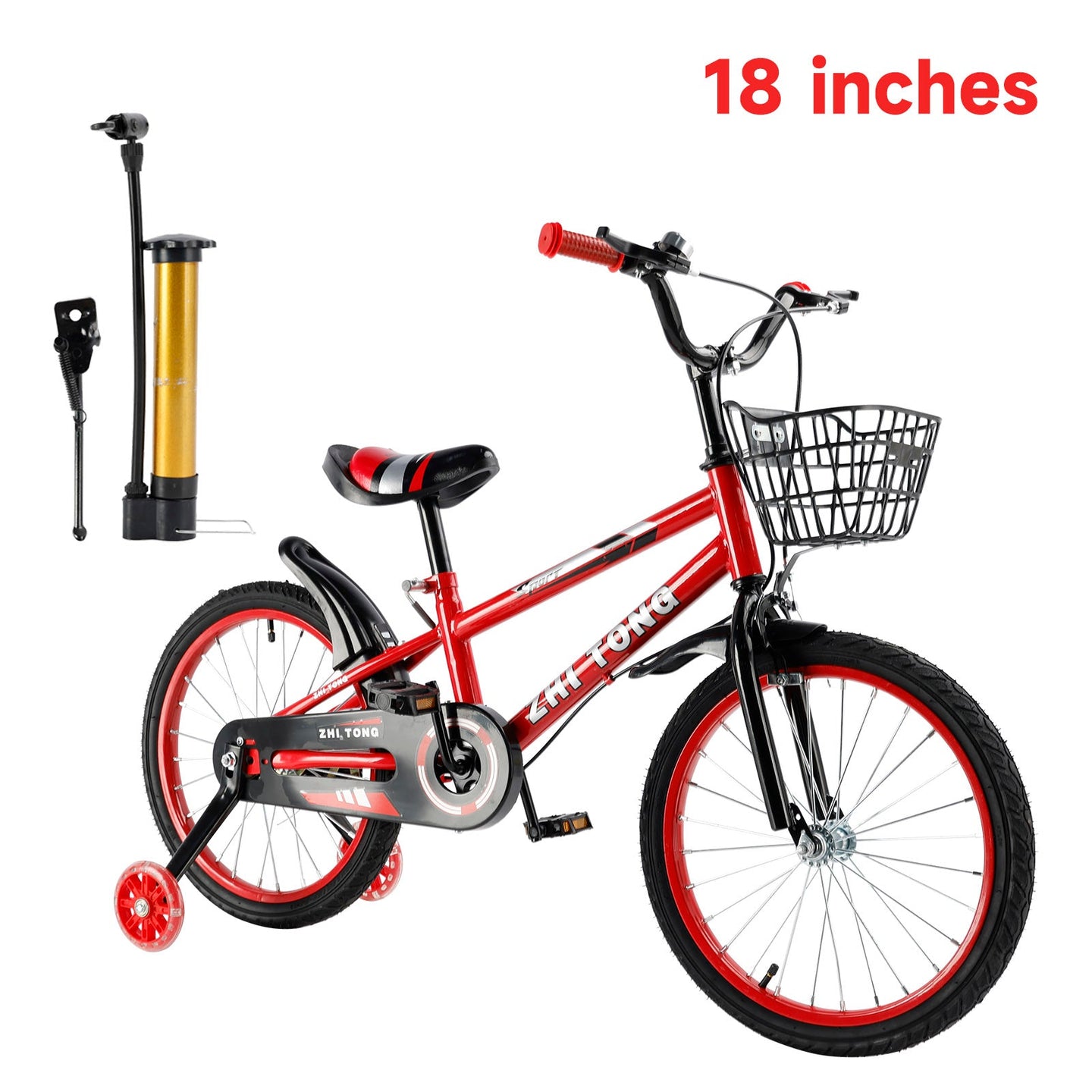 18 inches Durable Children's Bicycle with Safety Brakes & Flash Wheels