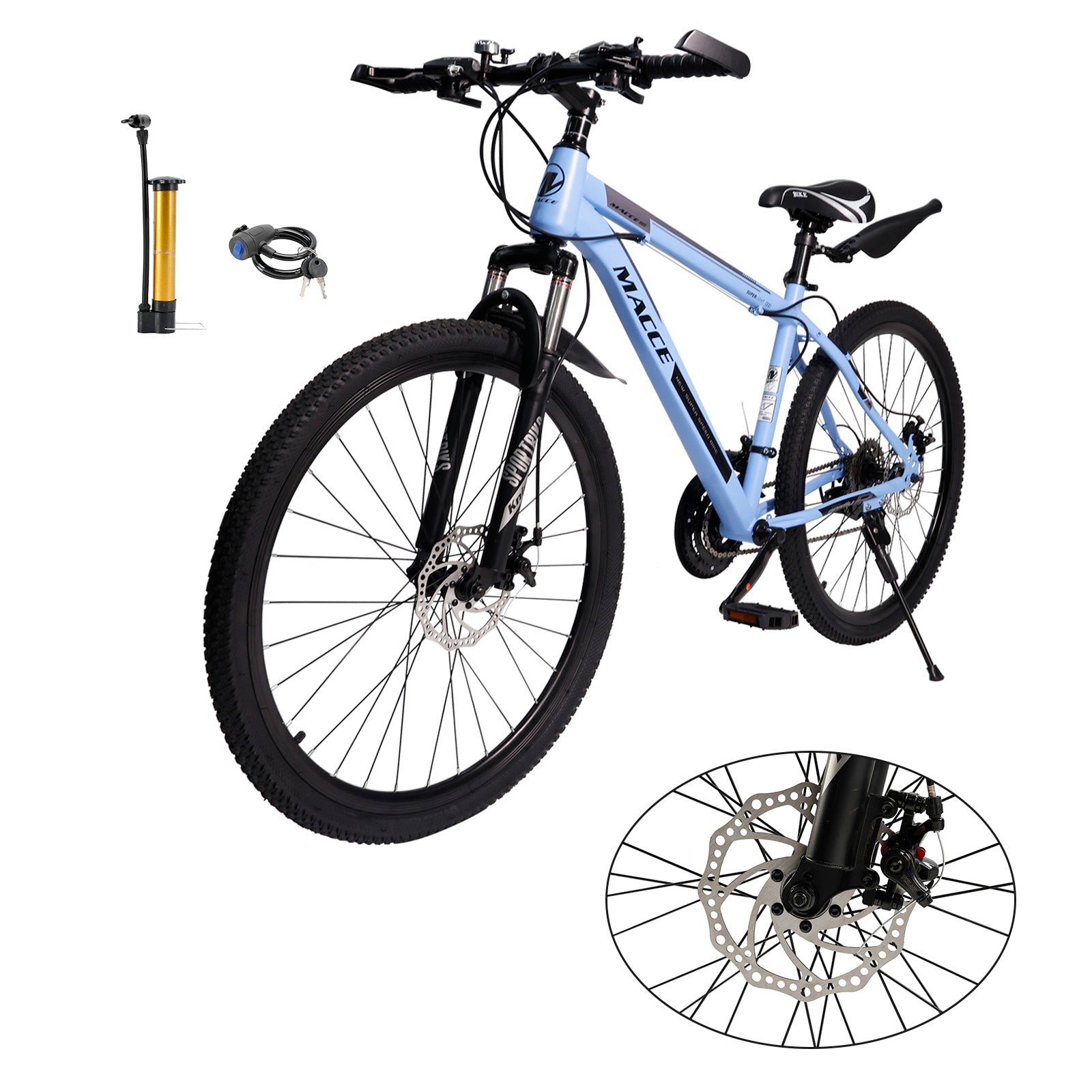 26 inch 27 Speed Disc Brake MTB Adult w/ Cup Holder Fender Silver (Copy)