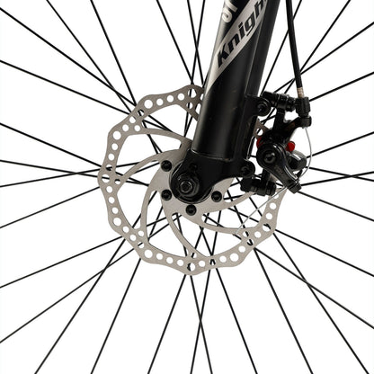 26 inch 27 Speed Disc Brake MTB Adult w/ Cup Holder Fender Silver