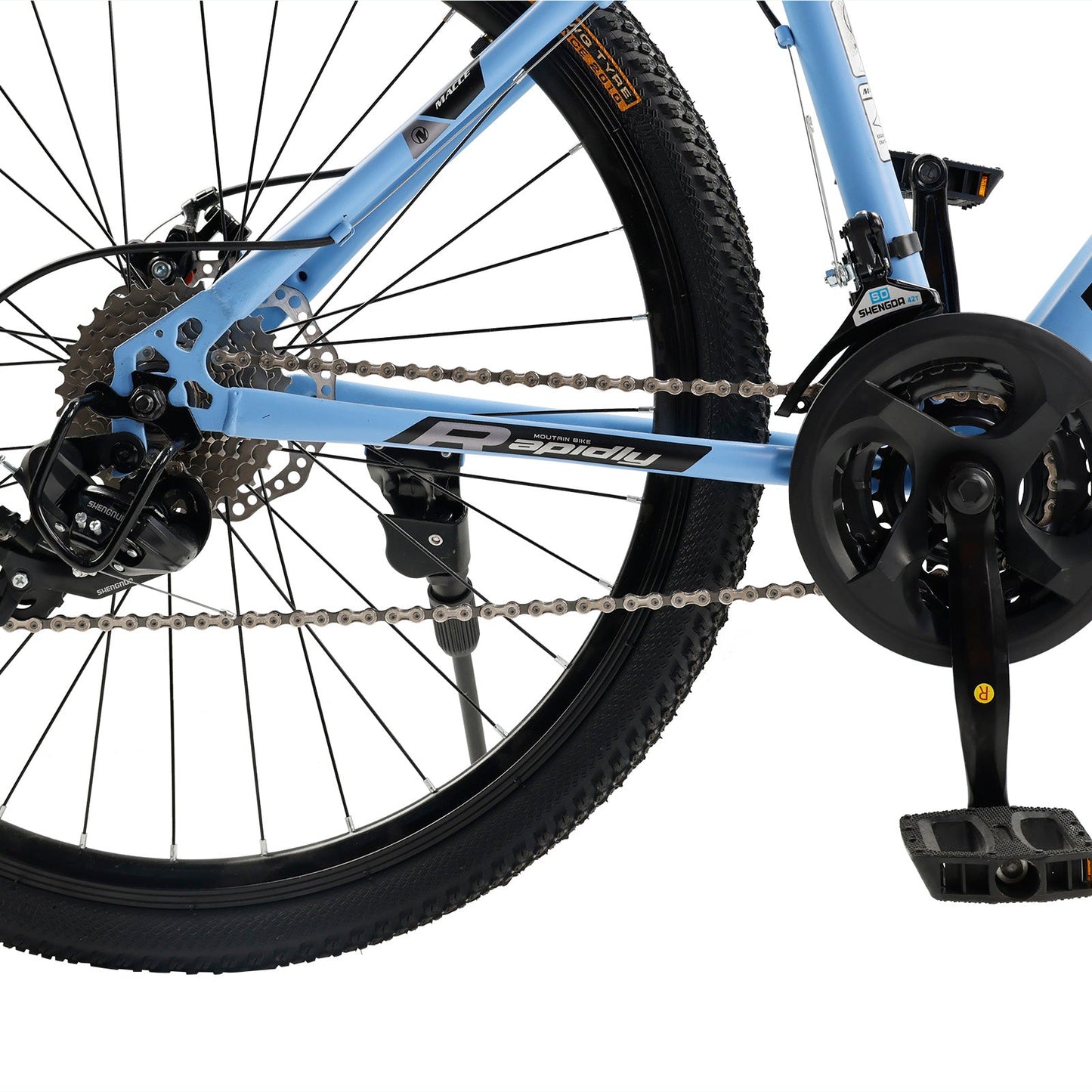 26 inch 27 Speed Disc Brake MTB Adult w/ Cup Holder Fender Silver