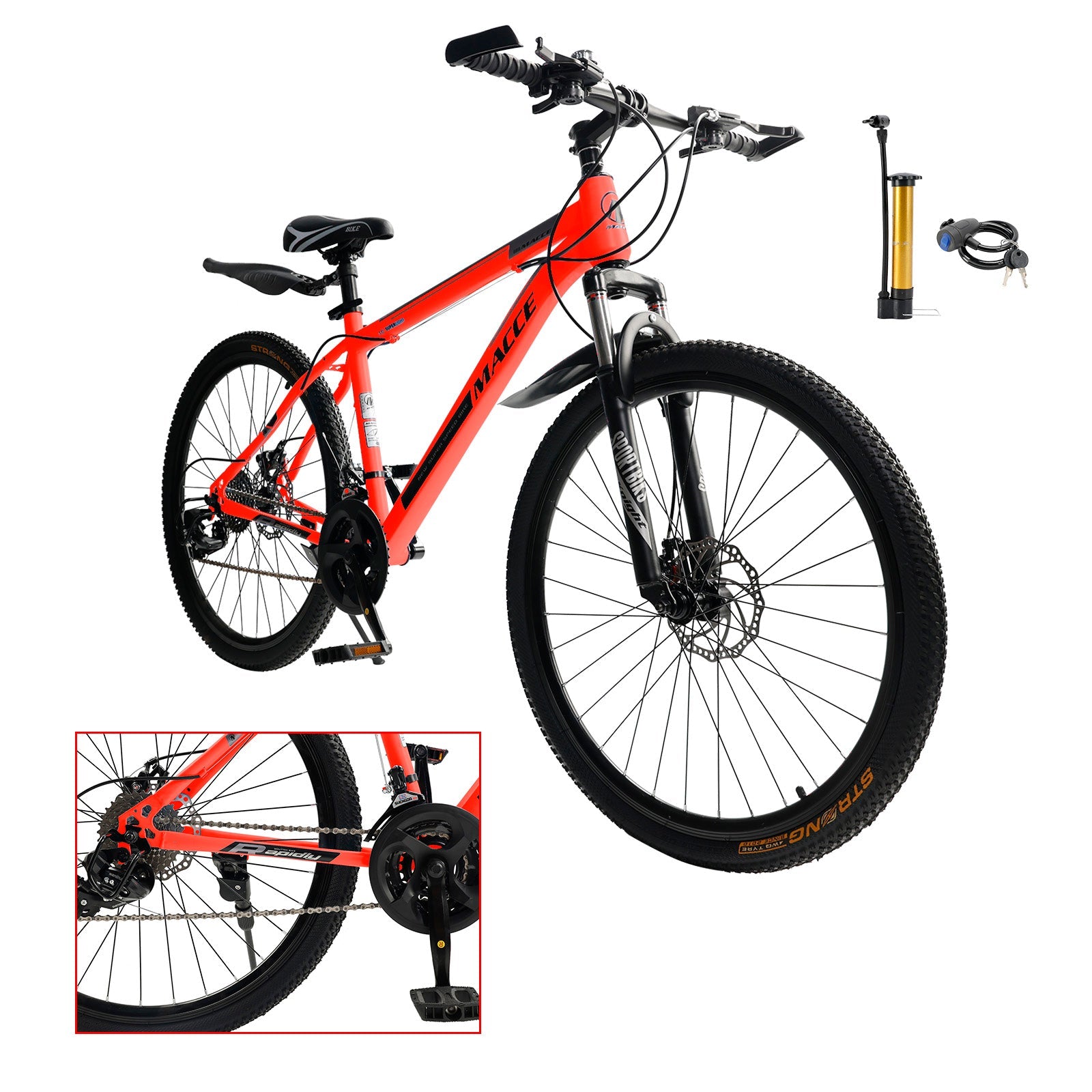 26 inch 27 Speed Disc Brake MTB Adult w/ Cup Holder Fender Silver (Copy)