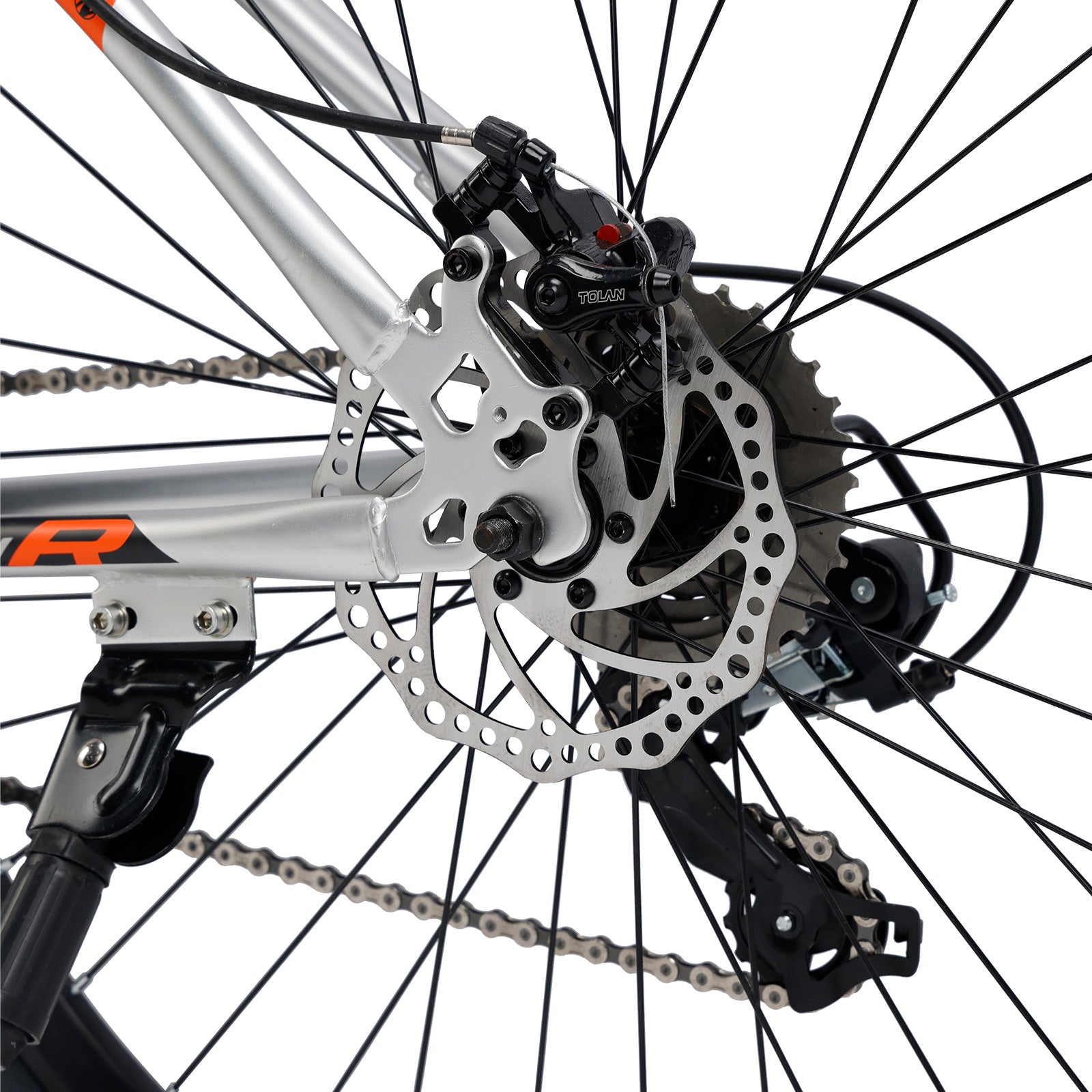 26 inch 27 Speed Disc Brake MTB Adult w/ Cup Holder Fender Silver (Copy)
