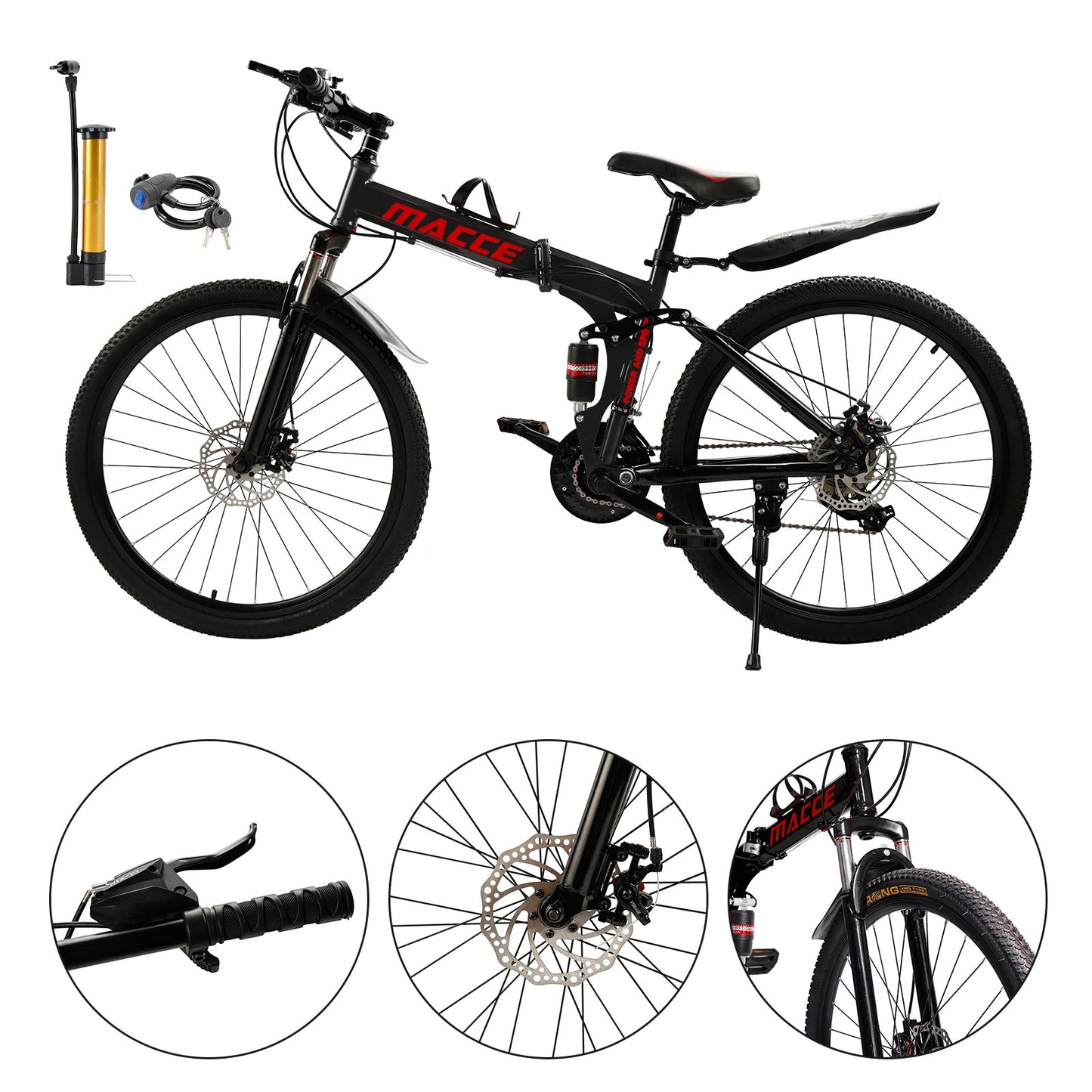 26 inch 27 Speed Folding Mountain Bike Double disc brake MTB Adults
