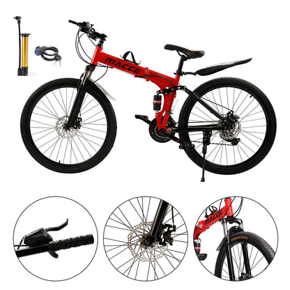 26 inch 27 Speed Folding Mountain Bike Double disc brake MTB Adults