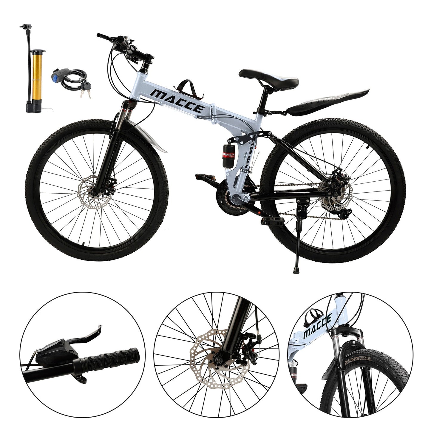 26 inch 27 Speed Folding Mountain Bike Double disc brake MTB Adults