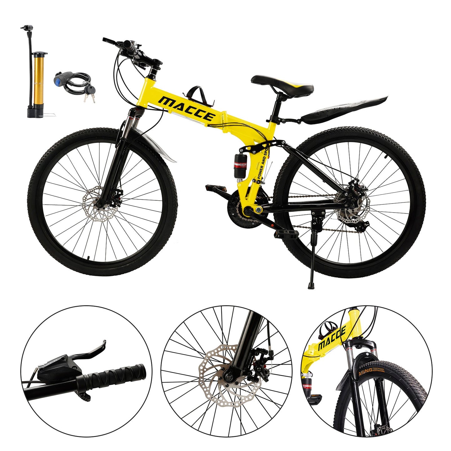 26 inch 27 Speed Folding Mountain Bike Double disc brake MTB Adults