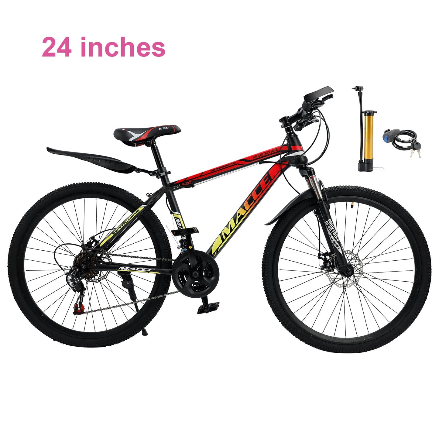 24 inch 24 Speed MTB Adult Mountain Bicycle w/ Fender