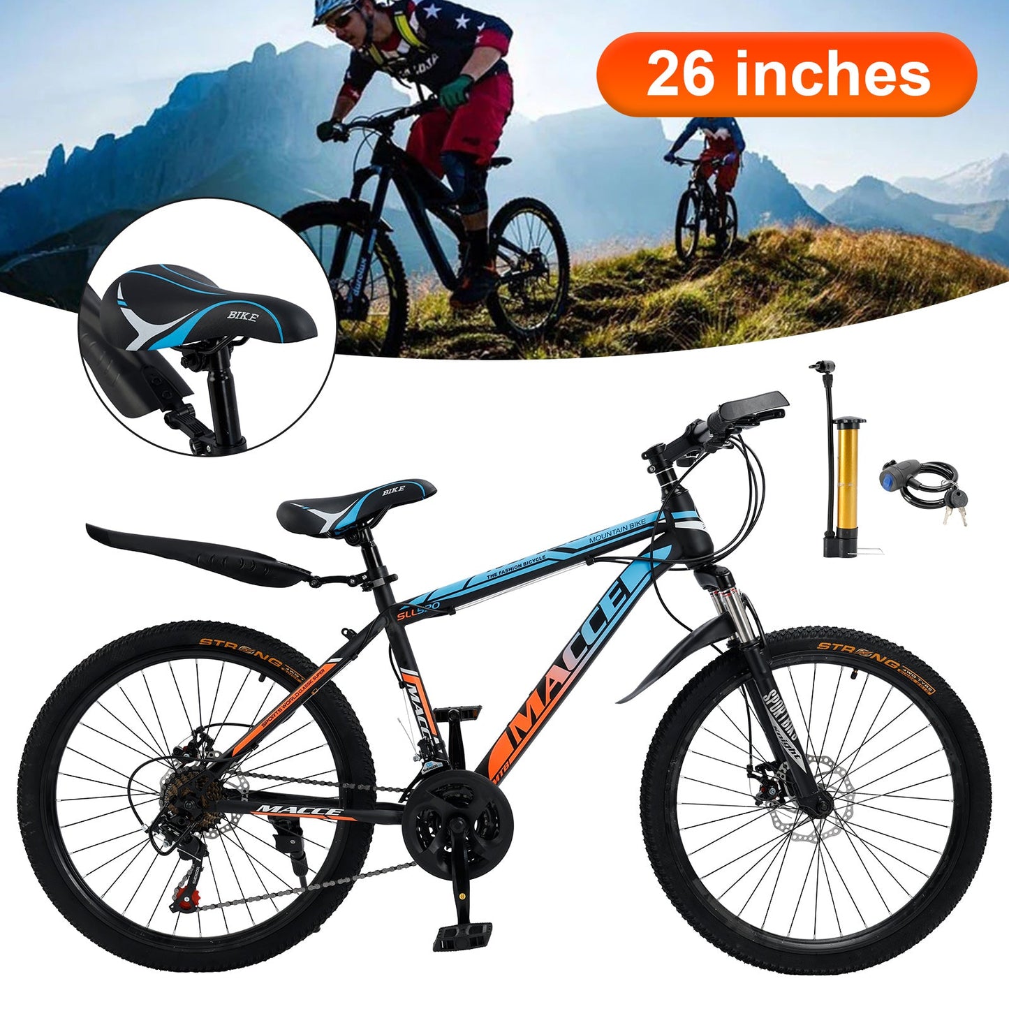 26 inch 24-Speed Mountain Bike with Suspension & Dual Disc Brakes (Copy)