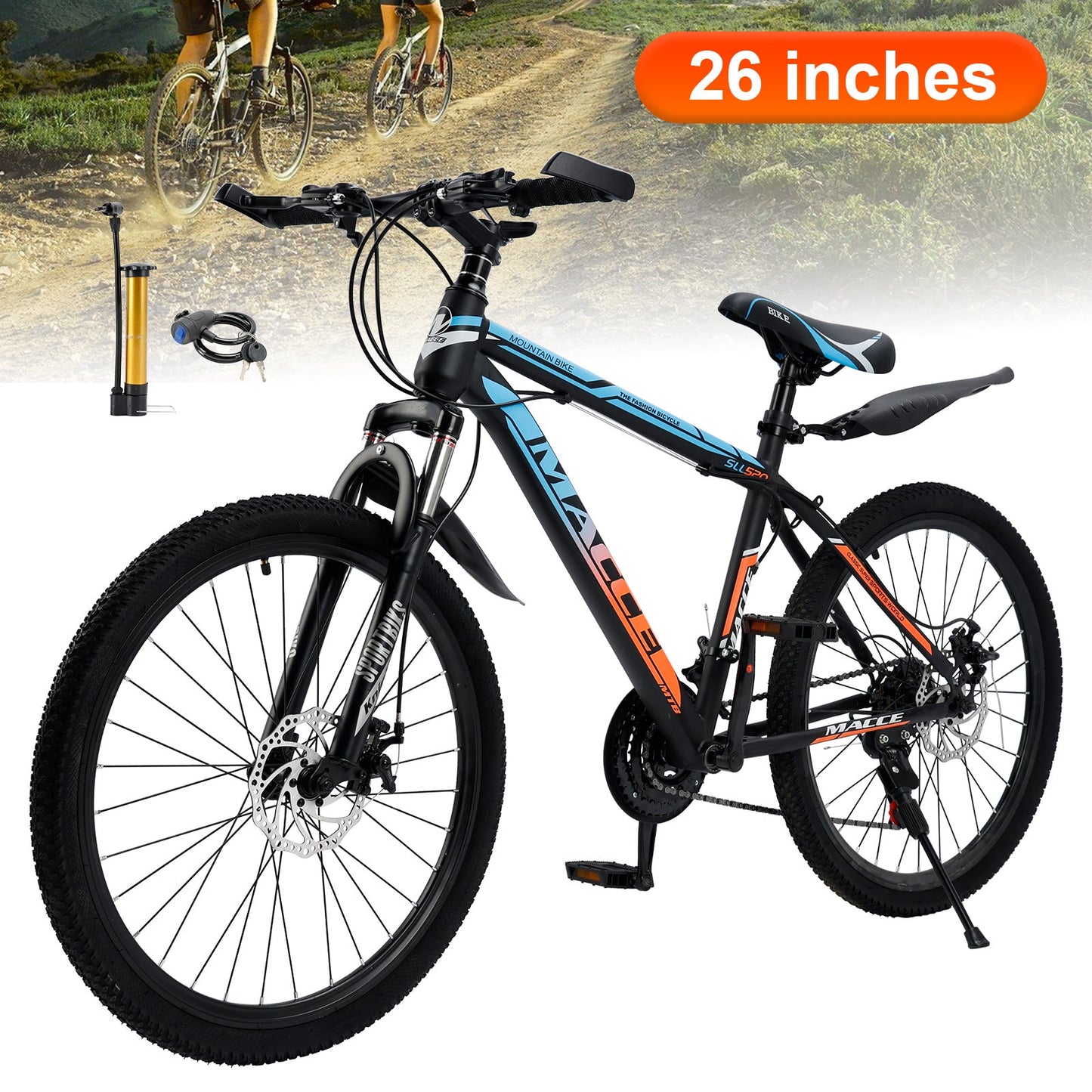 26 inch 24-Speed Mountain Bike with Suspension & Dual Disc Brakes (Copy)