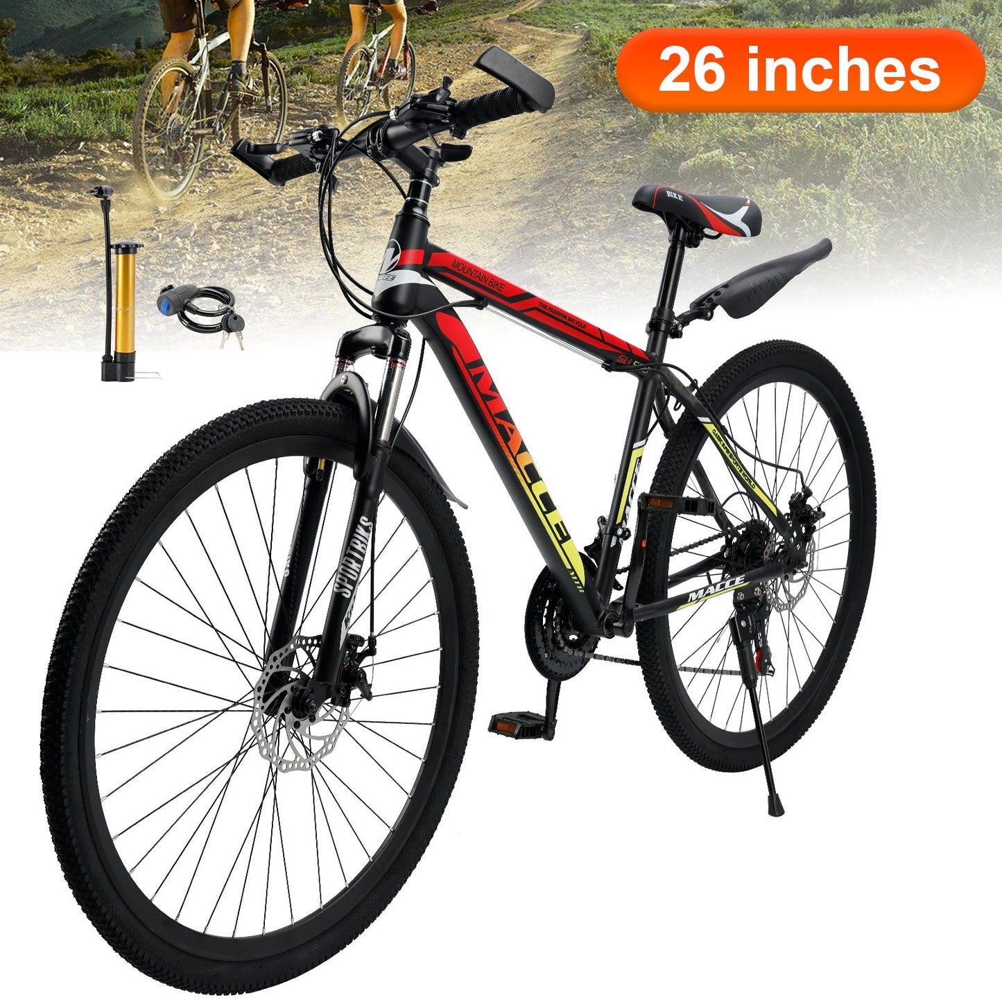 26-Inch All-Terrain Mountain Bike with Smooth Suspension