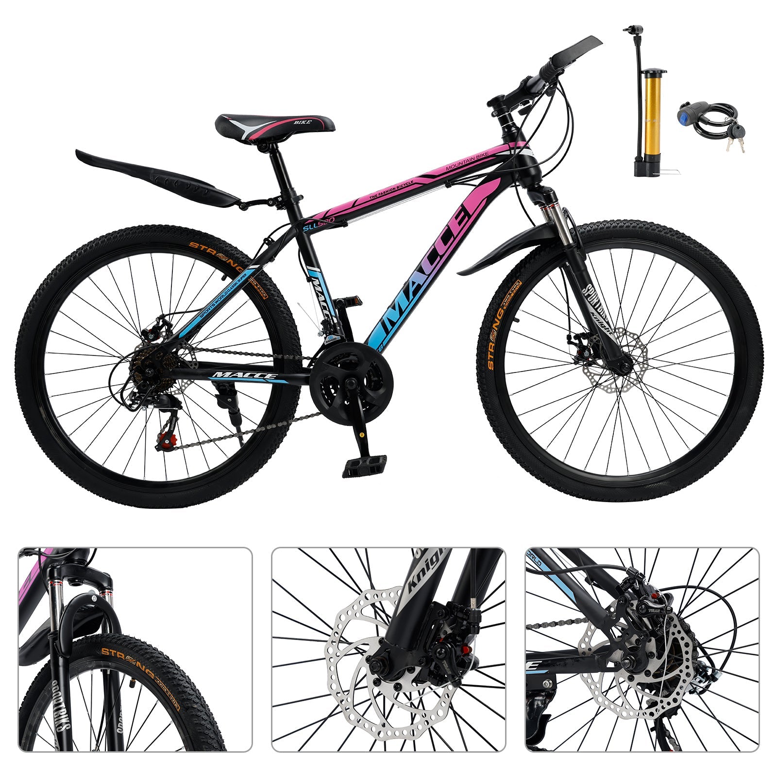 27.5 inch 24 Speed MTB Adult Mountain Bicycle w/ Fender