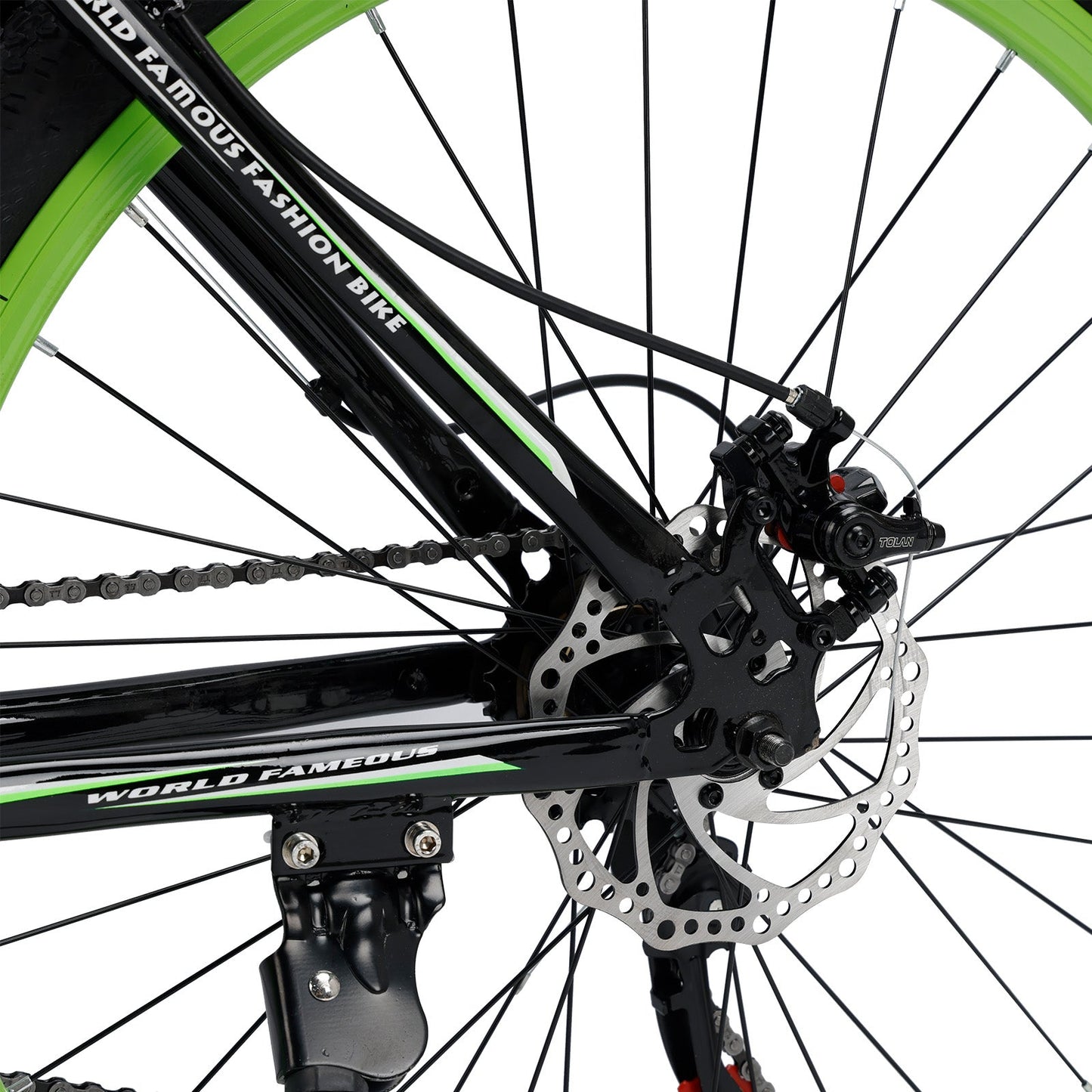 26 inch 24 Speed MTB w/ Disc Brake Mountain Bike Black+Green