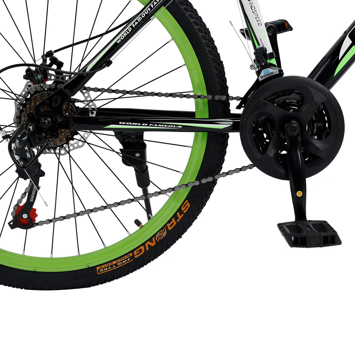 26 inch 24 Speed MTB w/ Disc Brake Mountain Bike Black+Green