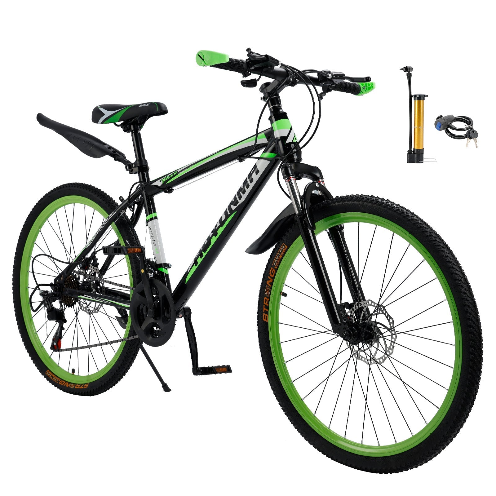 26 inch 24 Speed MTB w/ Disc Brake Mountain Bike Black+Green (Copy)