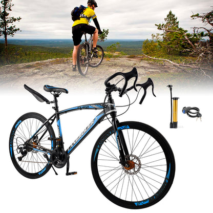 26 inch 27-Speed Road Bike with Disc Brakes & Advanced Suspension