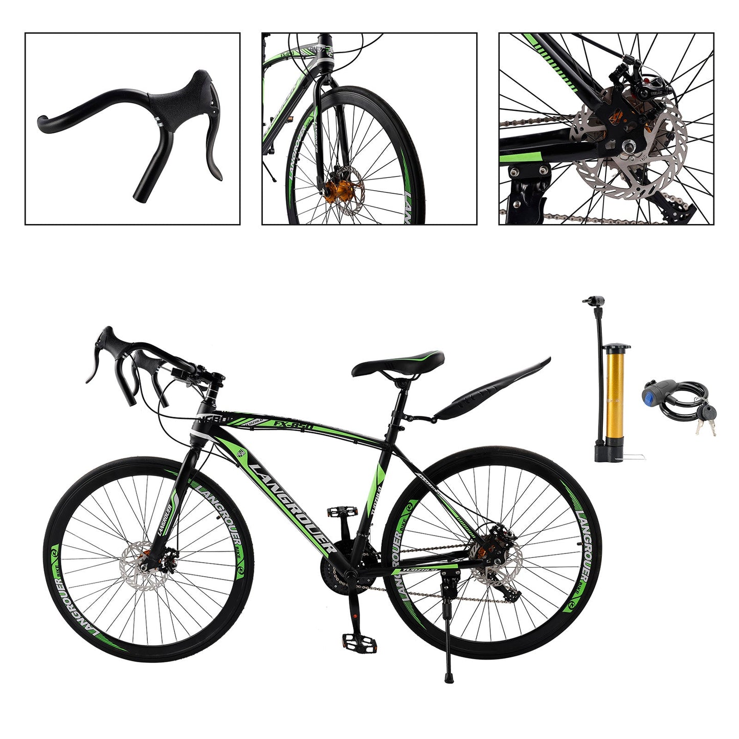 27-Speed Road Bike with Disc Brakes & Stylish Suspension 26 inch