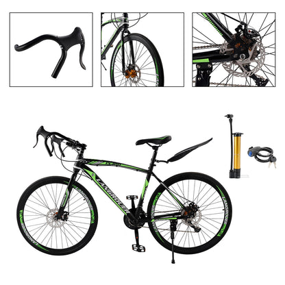 27-Speed Road Bike with Disc Brakes & Stylish Suspension 26 inch