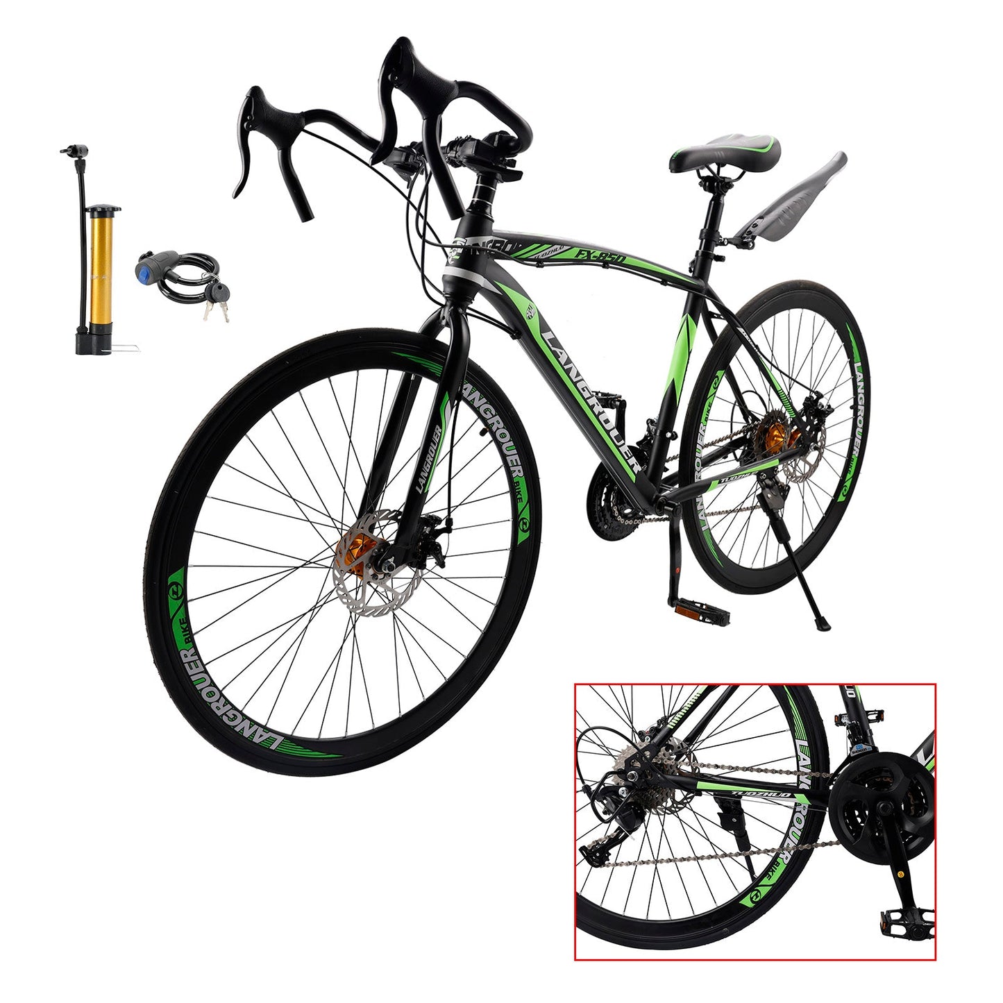 27-Speed Road Bike with Disc Brakes & Stylish Suspension 26 inch