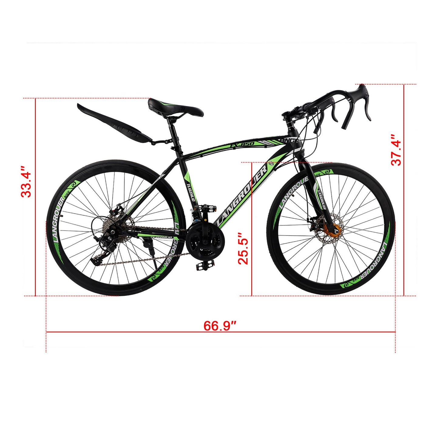 27-Speed Road Bike with Disc Brakes & Stylish Suspension 26 inch