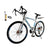 26inch 27-Speed White-Blue Road Bike with Suspension & Disc Brakes