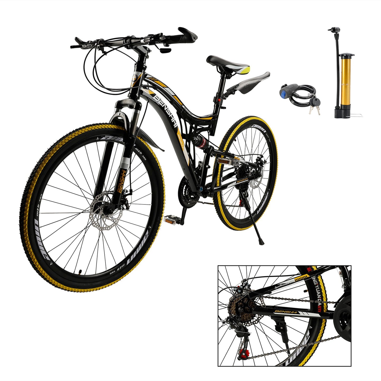 26 inch Mountain Bike 21 Speed Teen Full Suspension Thumb Shifter (Copy)