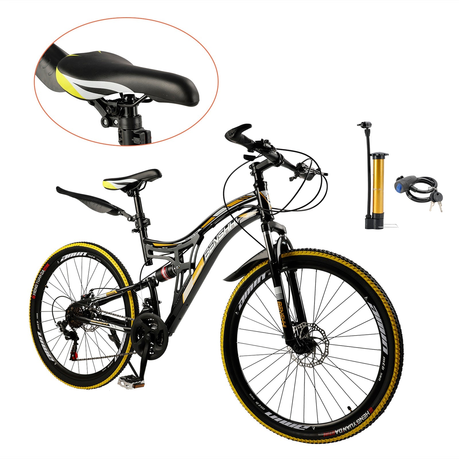 26 inch Mountain Bike 21 Speed Teen Full Suspension Thumb Shifter (Copy)