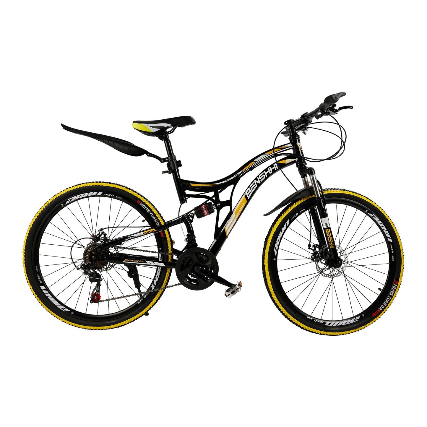26 inch Mountain Bike 21 Speed Teen Full Suspension Thumb Shifter