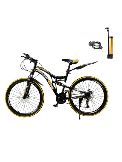 26 inch Mountain Bike 21 Speed Teen Full Suspension Thumb Shifter