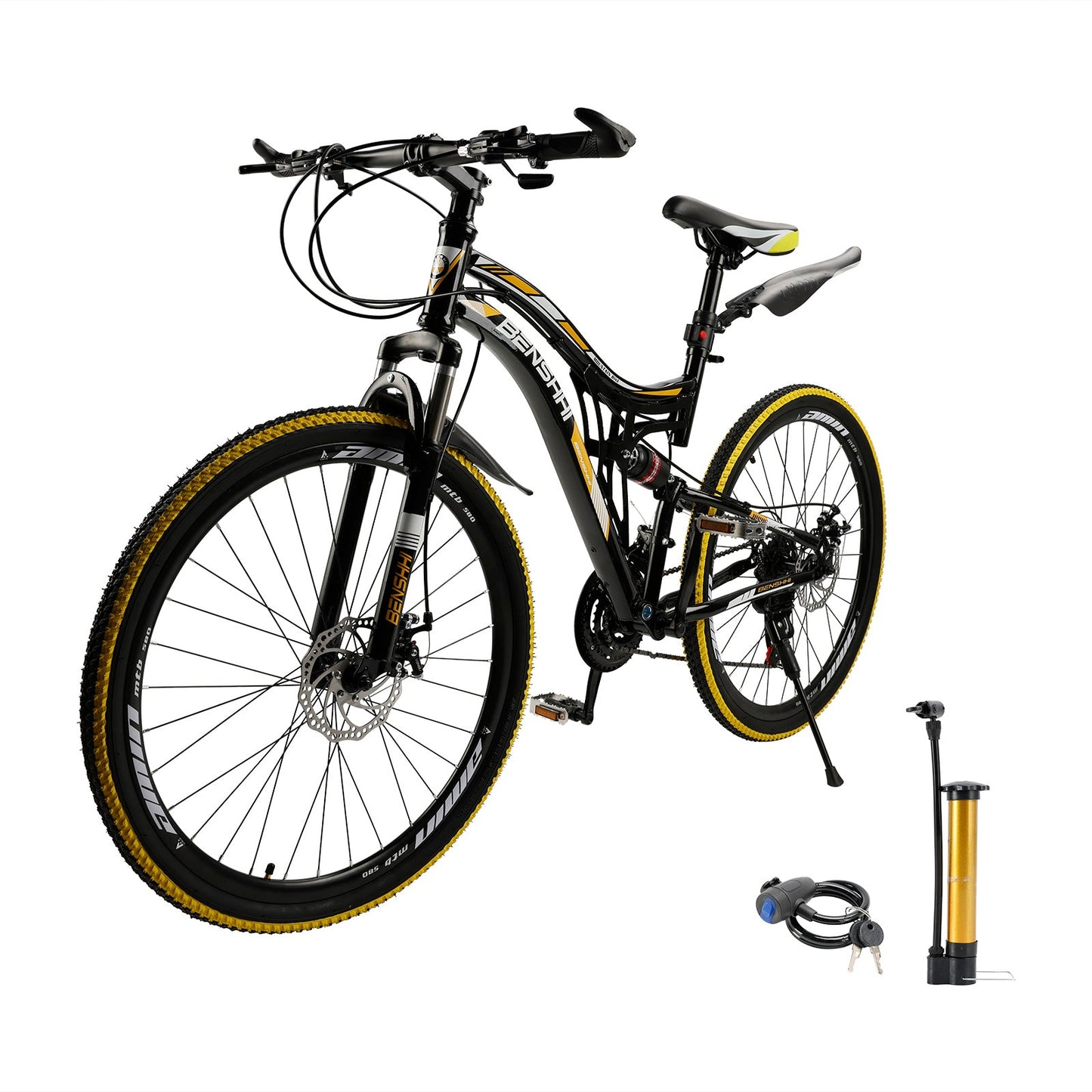 26 inch Mountain Bike 21 Speed Teen Full Suspension Thumb Shifter