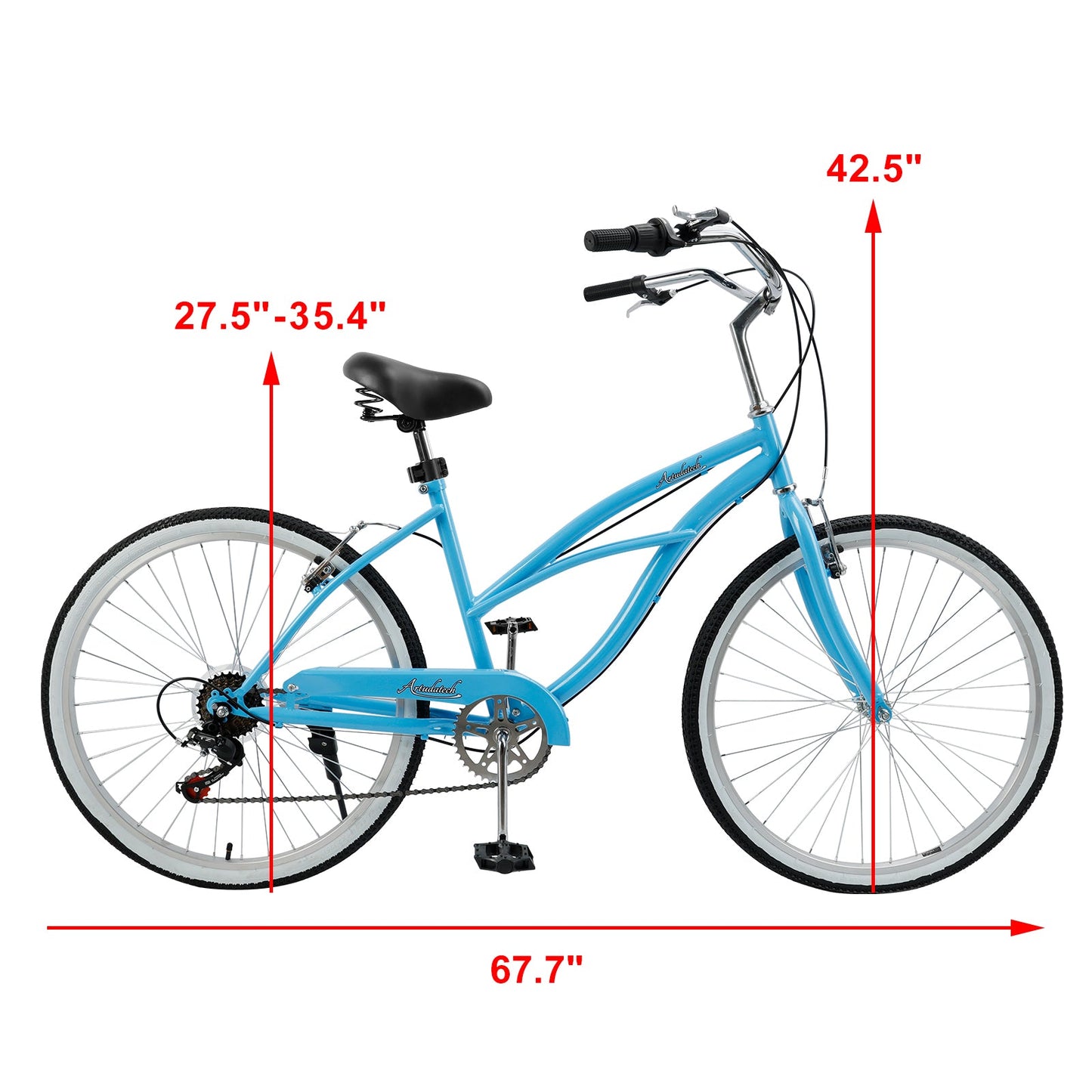 26 inch 7 Speed Urban Lady Girl's Beach Cruiser Bike Women's (Copy)