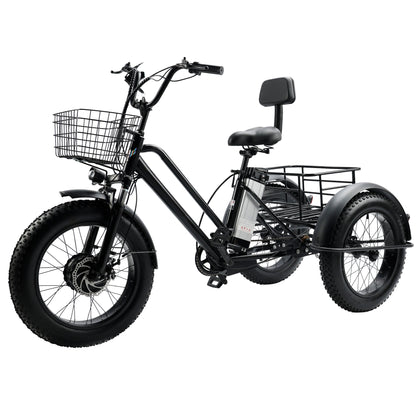 500W 48V 13A Electric Tricycle Bike 3 wheel e-bike Fat Tire Tricycle Snow