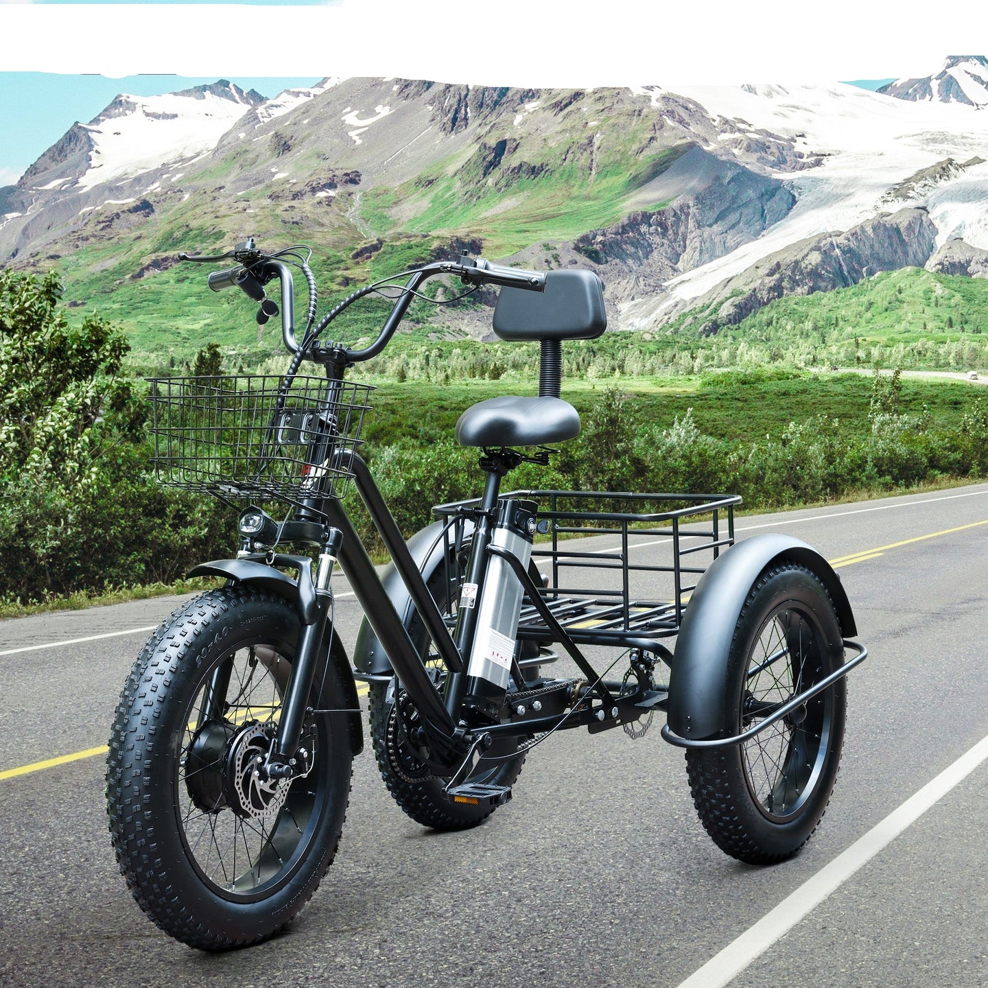 500W 48V 13A Electric Tricycle Bike 3 wheel e-bike Fat Tire Tricycle Snow (Copy)