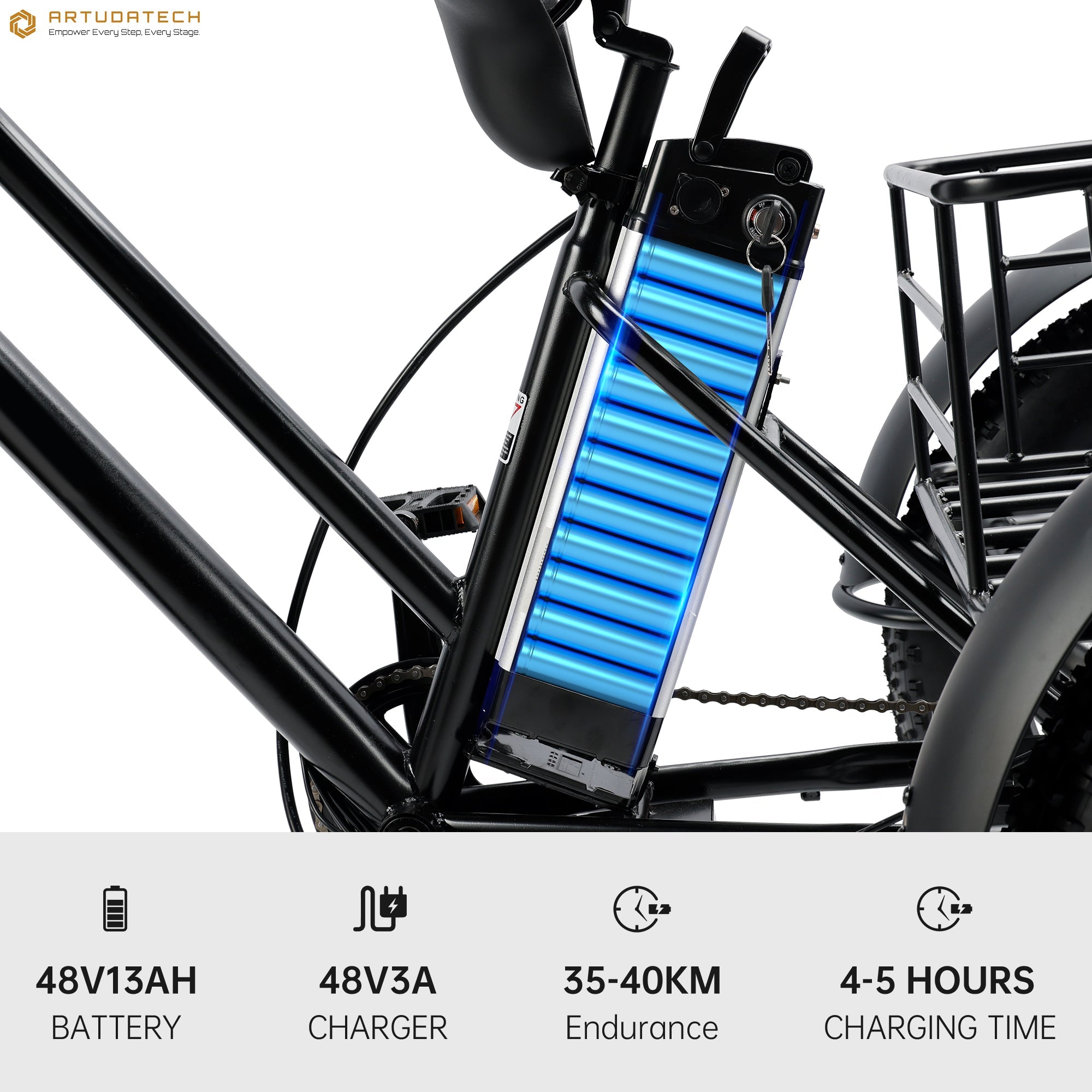 3 Wheel E-Bike Snow Fat Tire Tricycle 500W 48V 13A
