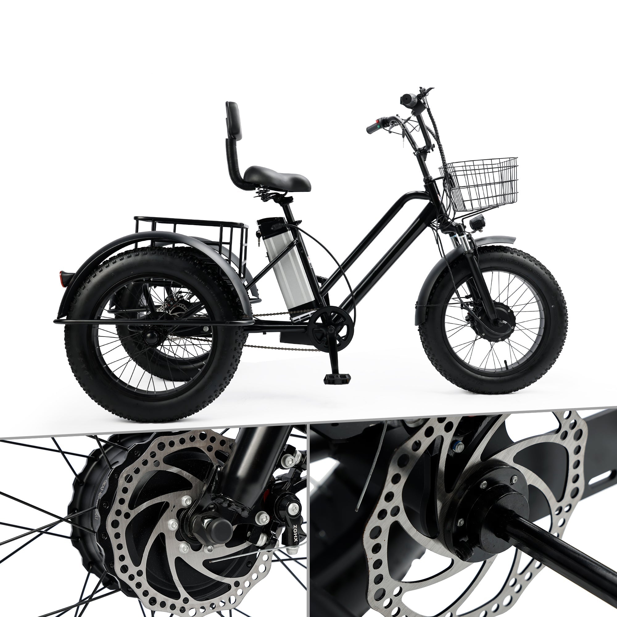 500W 48V 13A Electric Tricycle Bike 3 wheel e-bike Fat Tire Tricycle Snow (Copy)