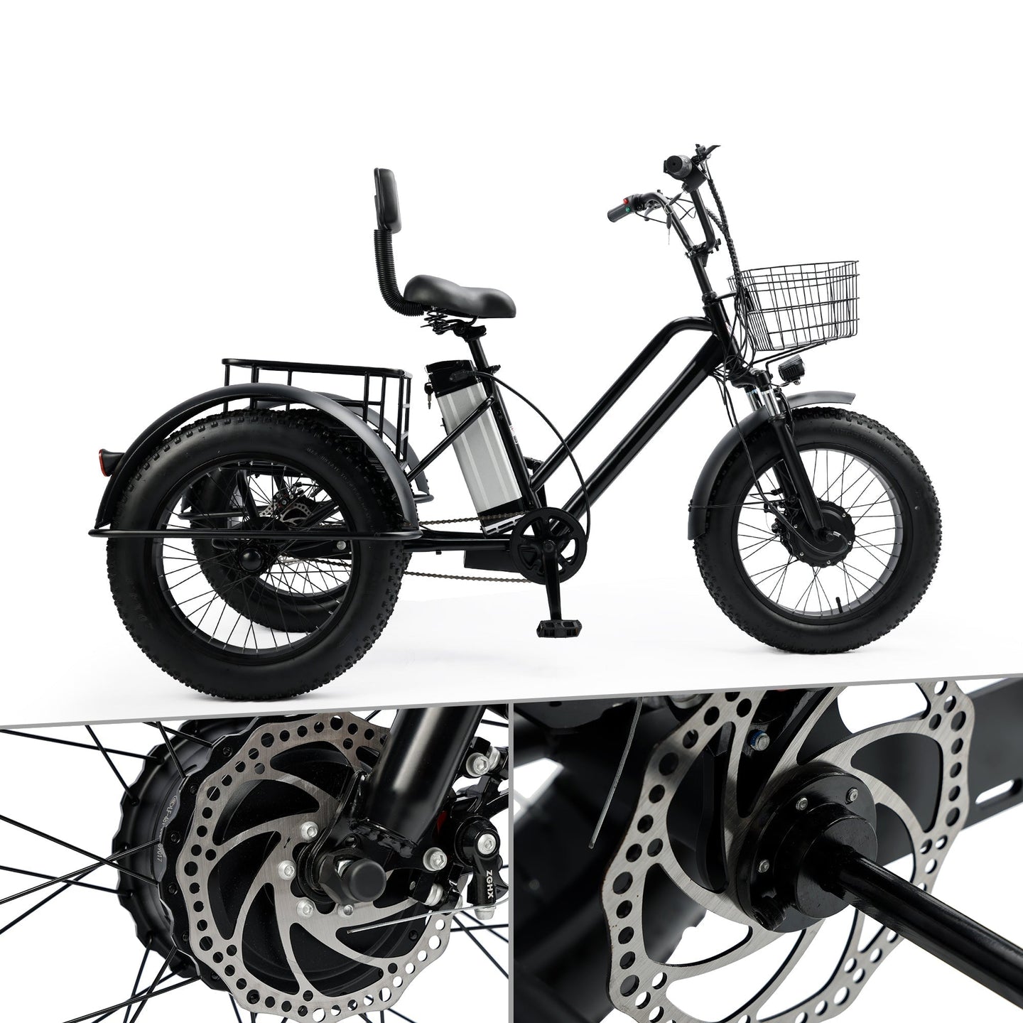 500W 48V 13A Electric Tricycle Bike 3 wheel e-bike Fat Tire Tricycle Snow (Copy)