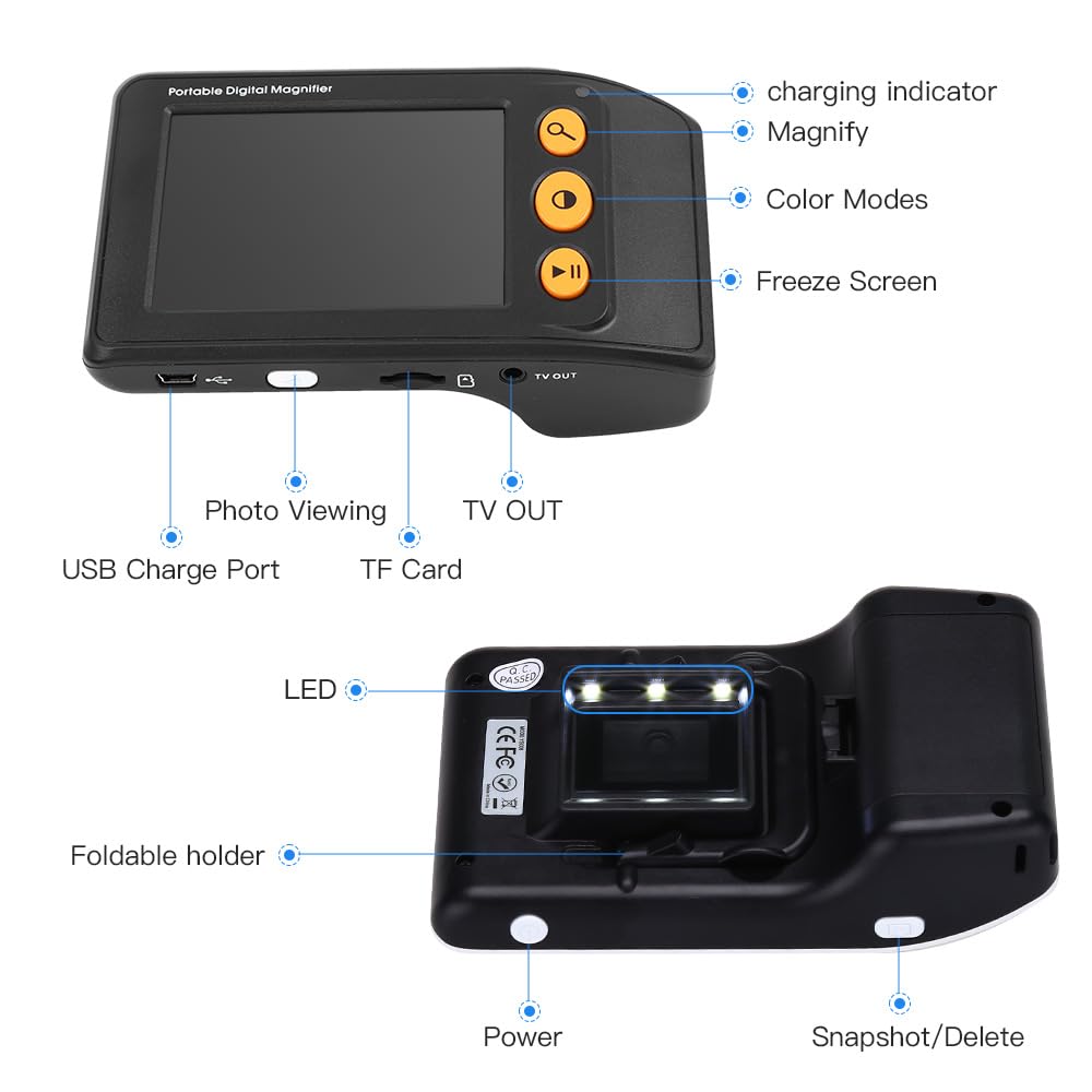 Eyoyo Digital Magnifier for Seniors - Reading Aid, 2X-25X Zoom