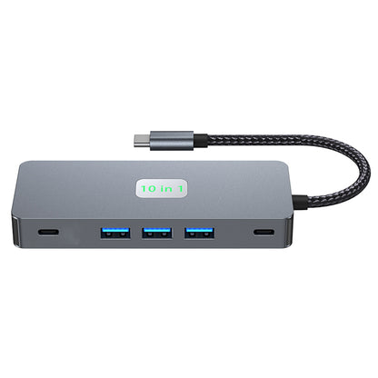 10 in 1 TYPE-C to RJ45  Gigabit USB 3.0  HDMI SD/TF PD100W USB-C Data Interface (Copy)