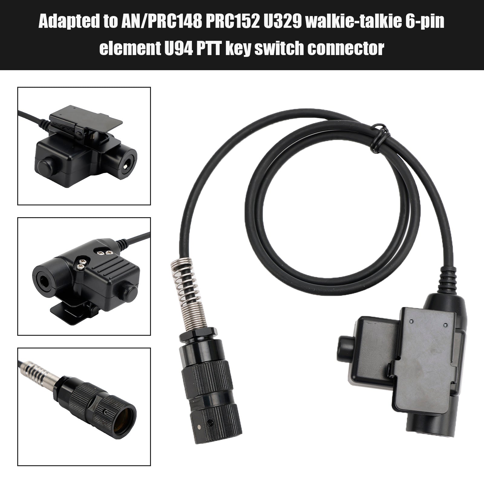 6-Pin U94 PTT Key Switch Connector For AN/PRC-152 AN/PRC-148 Radio Handle U329