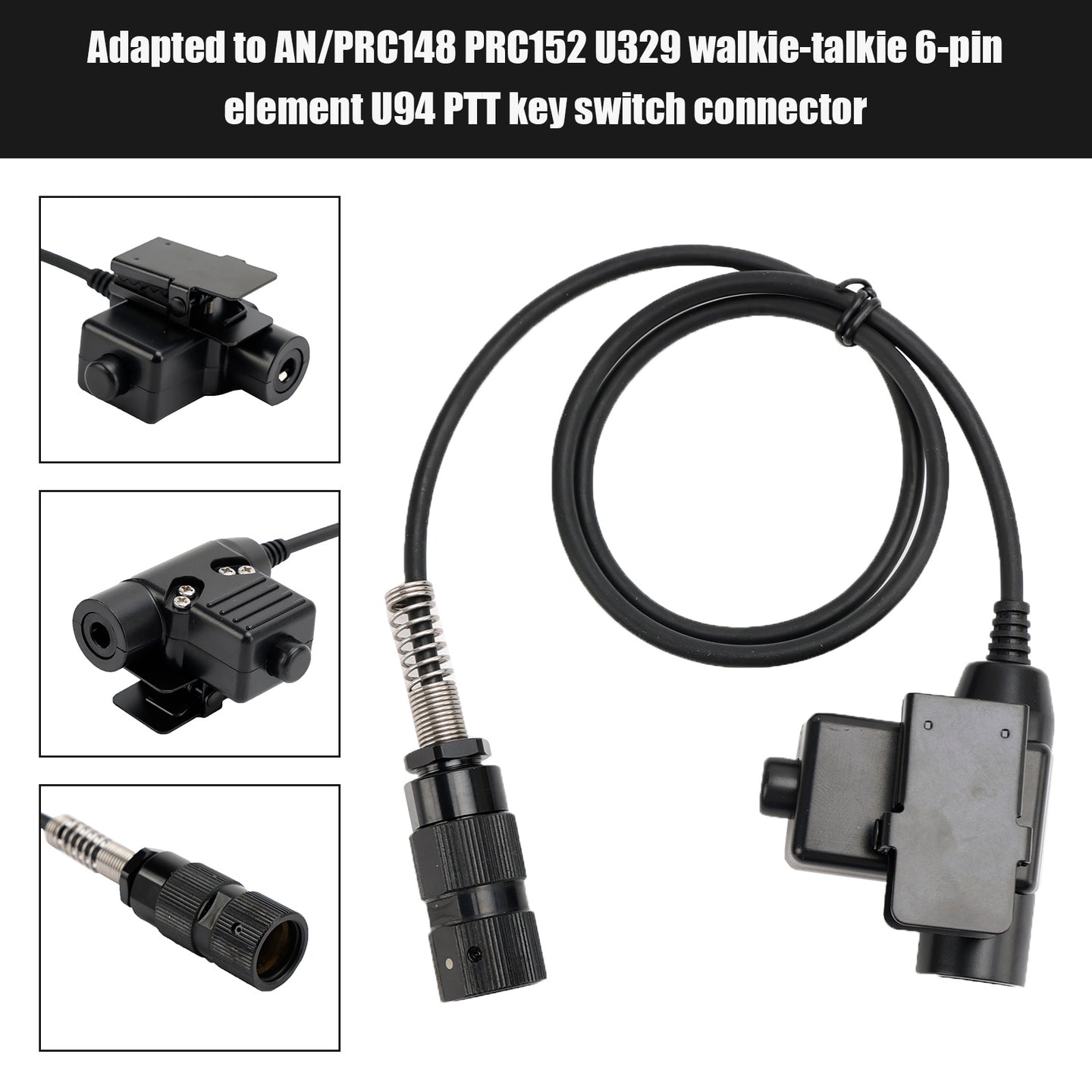 6-Pin U94 PTT Key Switch Connector For AN/PRC-152 AN/PRC-148 Radio Handle U329