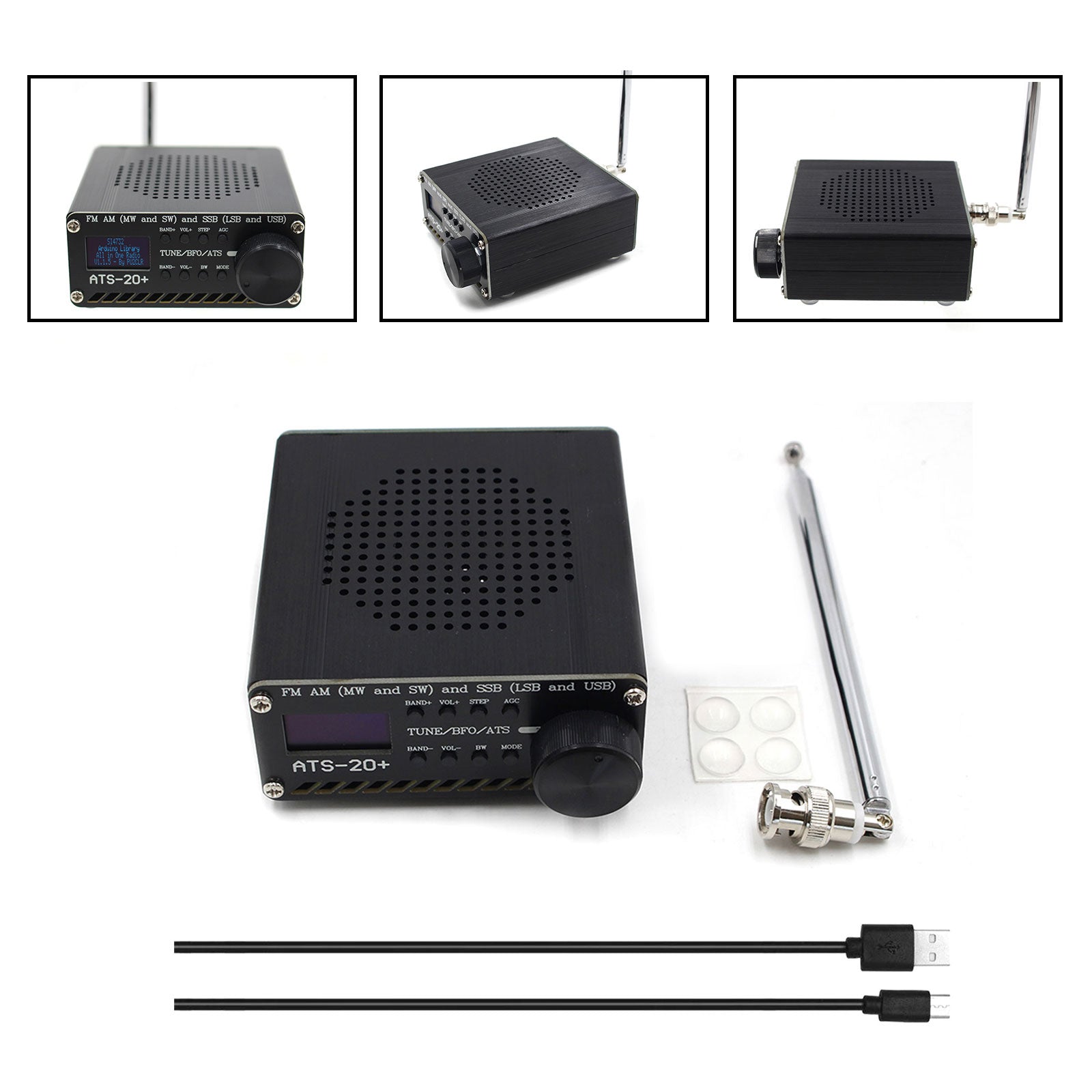 New ATS-20+ Plus ATS20 V2 SI4732 Radio Receiver FM AM (MW & SW) SSB (LSB & USB)