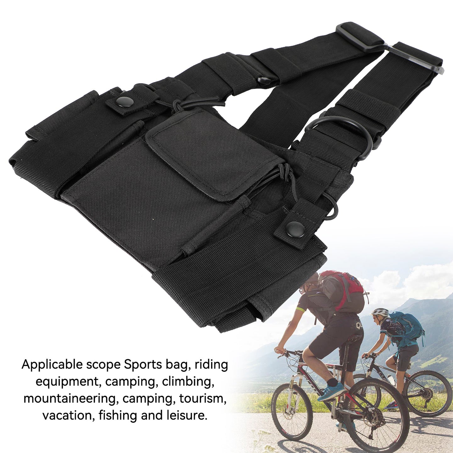 Tactical Multifunctional Chest Harness Bag for Field Operations Radio Black