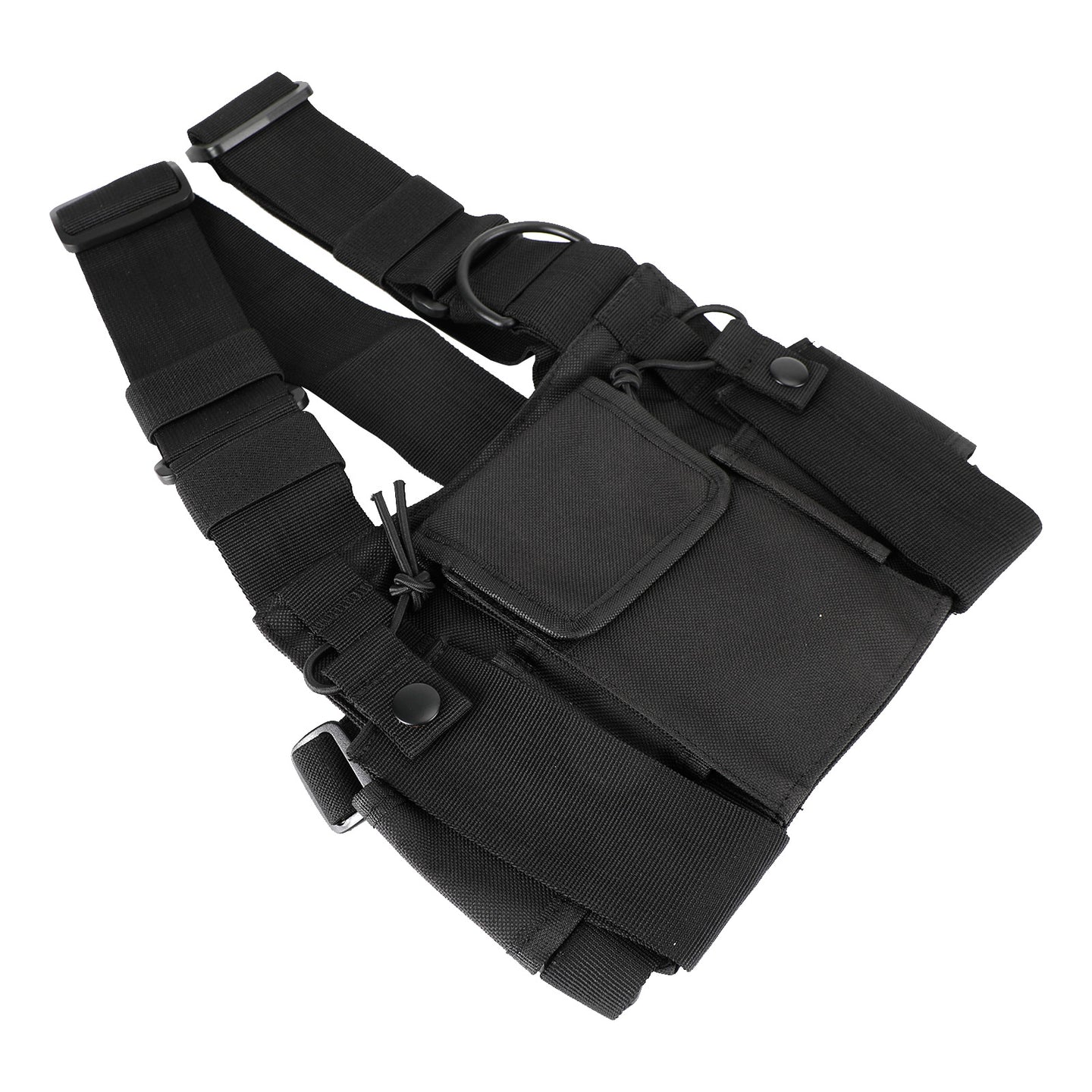 Tactical Multifunctional Chest Harness Bag for Field Operations Radio Black