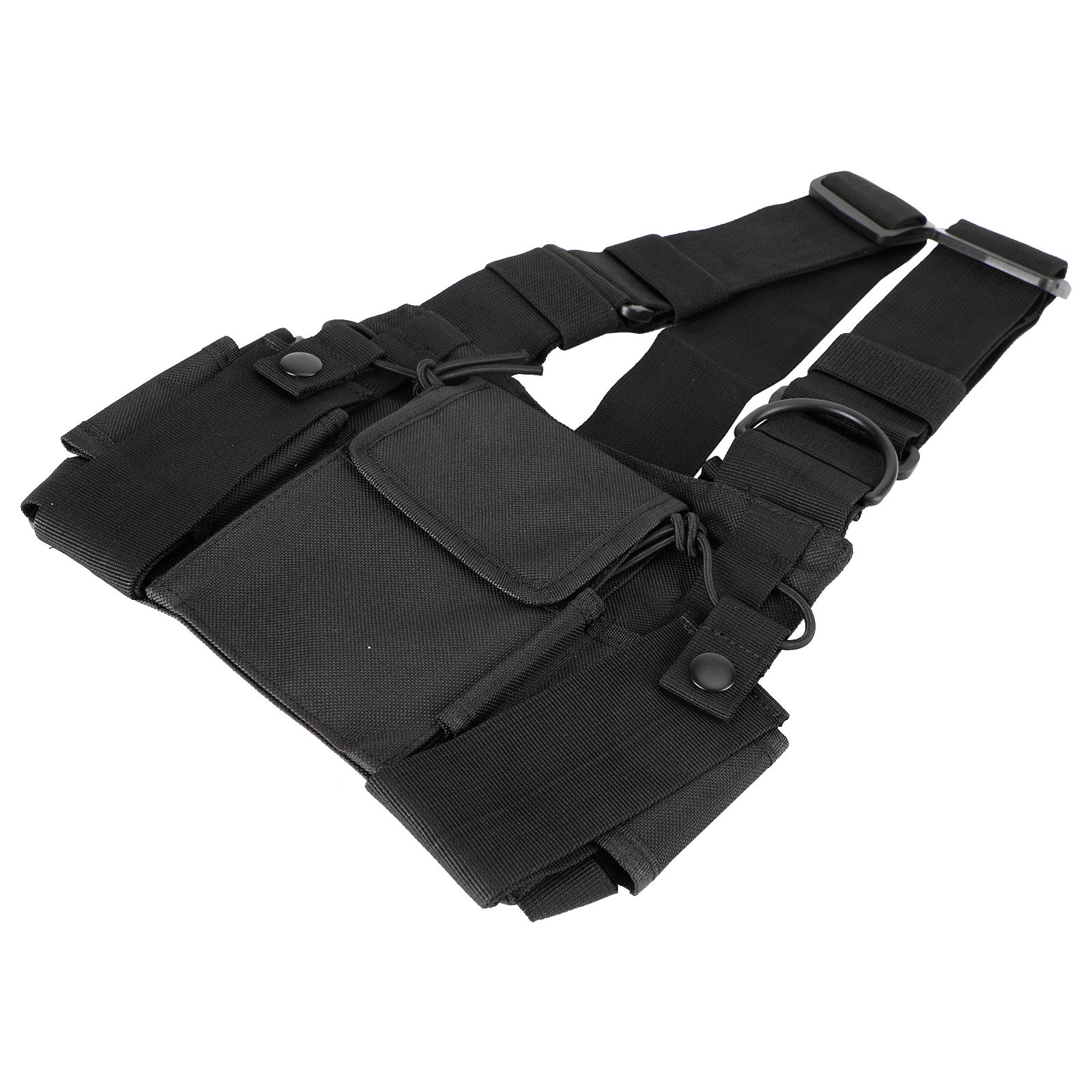 Tactical Multifunctional Chest Harness Bag for Field Operations Radio Black