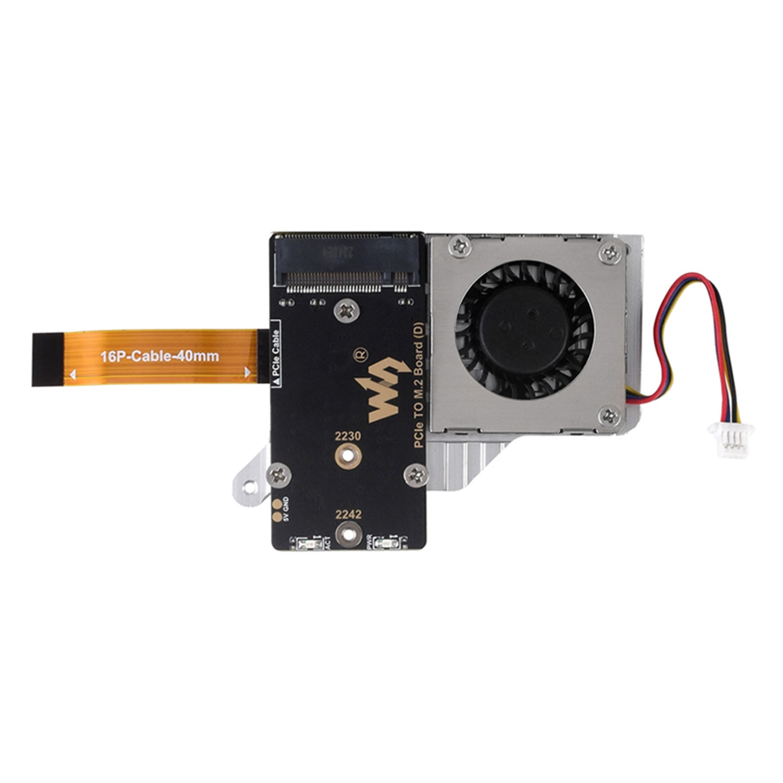 Raspberry Pi 5/5B PCIe to M.2 Adapter Board Radiator Fan Nvme Hard Disk Protocol