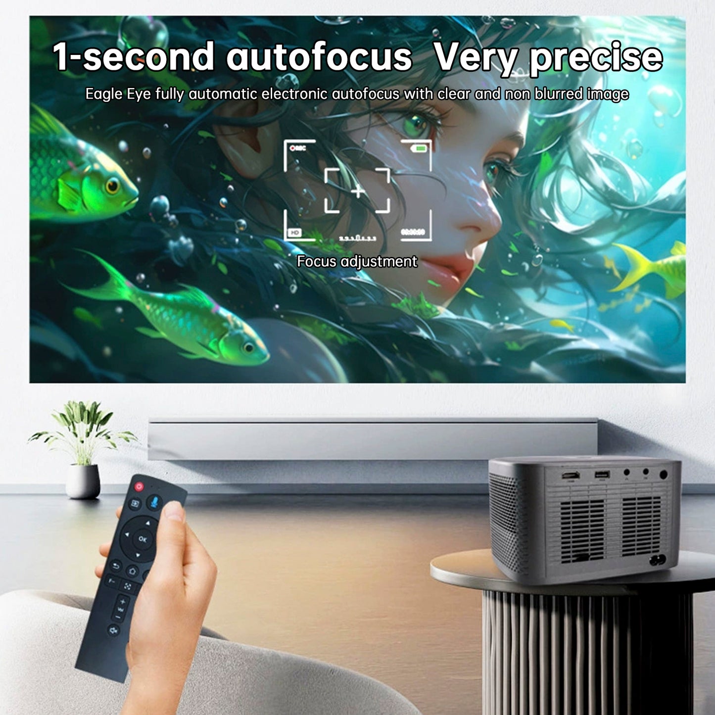 4K Projector Smart Android Projector Electric Focus Dual Frequency Projector US